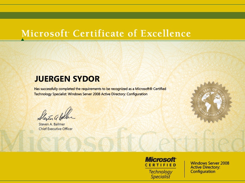 MCITP J&uuml;rgen Sydor